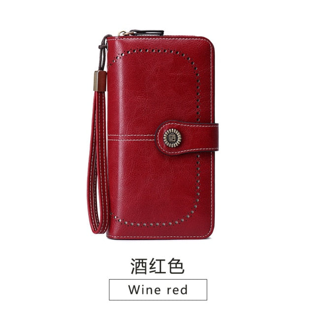 2021 New Women Wallet RFID Anti-theft Wallet Woman Long Zipper Large Capacity Ladies Clutch Bag Female Long Purses Card Holder