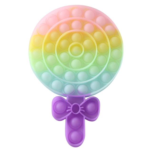 Push Bubble Fidget Toys Adult Stress Relief Sensory Toy Antistress Fidgets Ice Cream Board Soft Squishy Bubble Anti-Stress Game