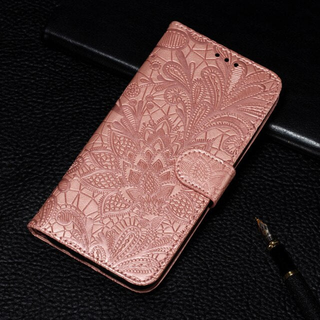 Lace Flip Floral Case for Samsung Galaxy A51 A31 A32 A52 A72 A20S A30S A10 A50 A10S A20 A30 A20E A12 M31 M21 A02S Wallet Bags