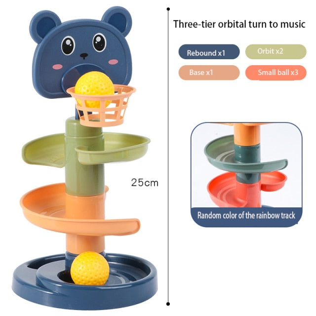 Children's toy rolling ball pile tower early education educational toy rotating track educational baby toy gift