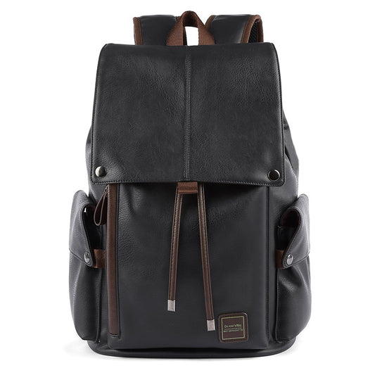 Men Leather Backpack Travel Multi Male Mochila Fashion Large Capacity Shoolbag For Boy Men 15.6" Laptop School Bag College Style