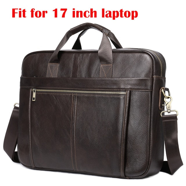 WESTAL briefcase messenger bag men's genuine leather 14'' laptop bag men's briefcases office business tote for document 8572