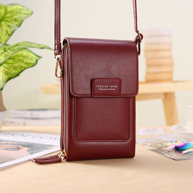 Women Bags Soft Leather Wallets Touch Screen Cell Phone Purse Crossbody Shoulder Strap Handbag for Female Cheap Women's Bags