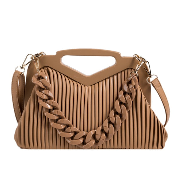 Top Brand Triangle Handbag Designer Pleated Shoulder Bag for Women Clutch Purses High Quality Crossbody Bag Satchels Hobo Bags