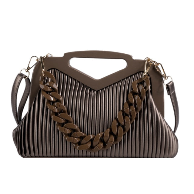 Top Brand Triangle Handbag Designer Pleated Shoulder Bag for Women Clutch Purses High Quality Crossbody Bag Satchels Hobo Bags