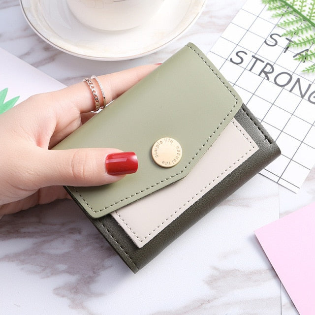 New Leather Small Wallets Women Luxury Brand Design Mini Short Wallet Purses Female Short Coin Zipper Purse Credit Card Holder