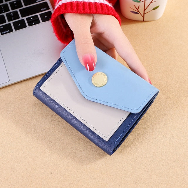 New Leather Small Wallets Women Luxury Brand Design Mini Short Wallet Purses Female Short Coin Zipper Purse Credit Card Holder