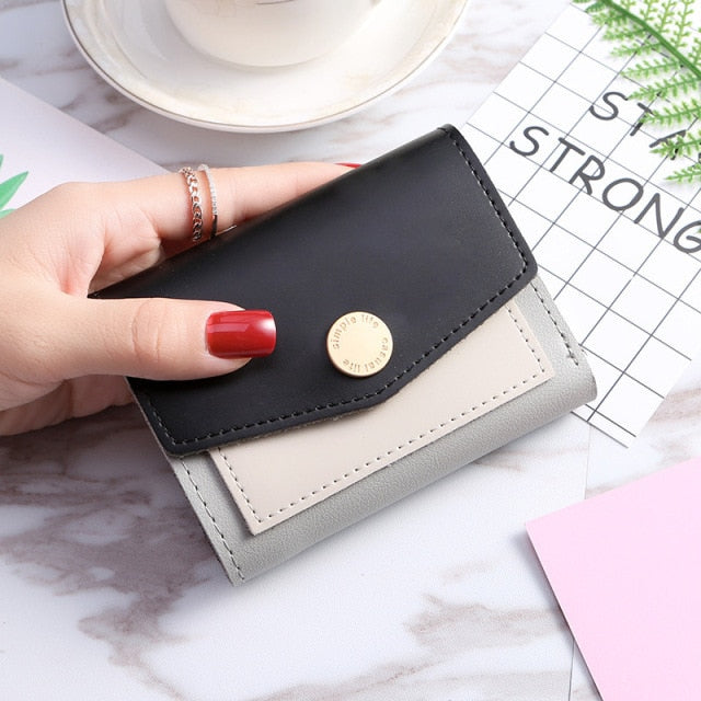 New Leather Small Wallets Women Luxury Brand Design Mini Short Wallet Purses Female Short Coin Zipper Purse Credit Card Holder