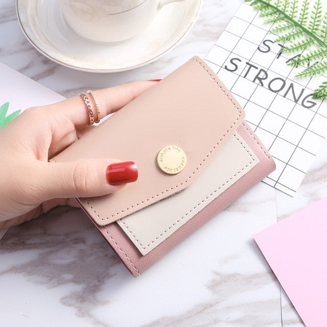 New Leather Small Wallets Women Luxury Brand Design Mini Short Wallet Purses Female Short Coin Zipper Purse Credit Card Holder