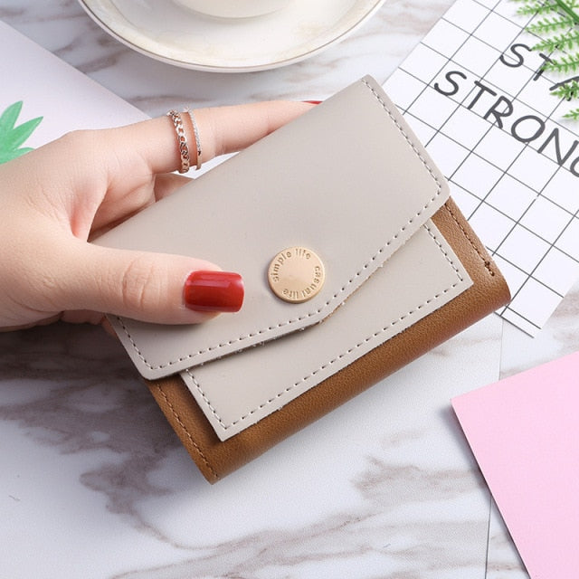 New Leather Small Wallets Women Luxury Brand Design Mini Short Wallet Purses Female Short Coin Zipper Purse Credit Card Holder