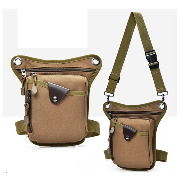 Men Nylon Drop Legs Bags Fashion Hip Waist Pack Thigh Bum Fanny Packs Multifunction Tactical Riding Male Shoulder Messenger Bag