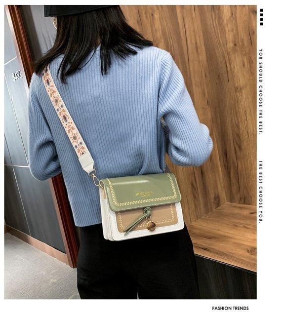 Contrast color Leather Crossbody Bags For Women 2021 Travel Handbag Fashion Simple Shoulder Messenger Bag Ladies Cross Body Bag