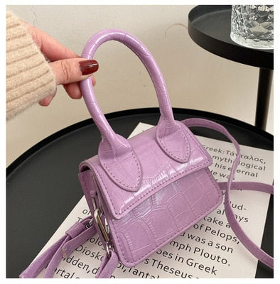 Mini Small Square bag 2021 Fashion New Quality PU Leather Women's Handbag Crocodile pattern Chain Shoulder Messenger Bags