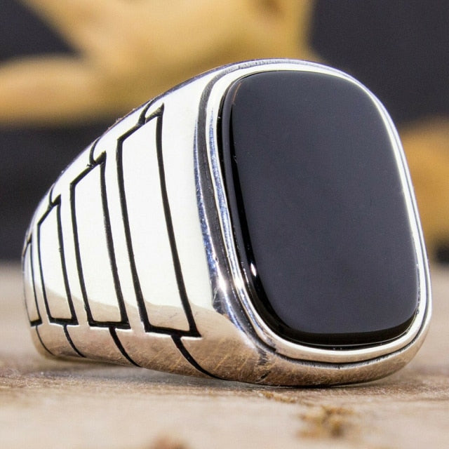 Retro Handmade Turkish Ring For Men Vintage Double Swords Black Zircon Rings Punk 2021 Trendy Islamic Religious Muslim Jewelry