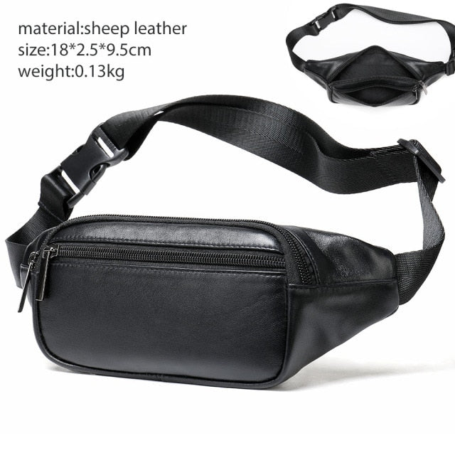 MVA Men's Waist Bag Leather Male Fanny Pack Men's Belt Bag for Man Belt Pouch Phone Hip Bum Bags Belts Travel Waist Packs 8966