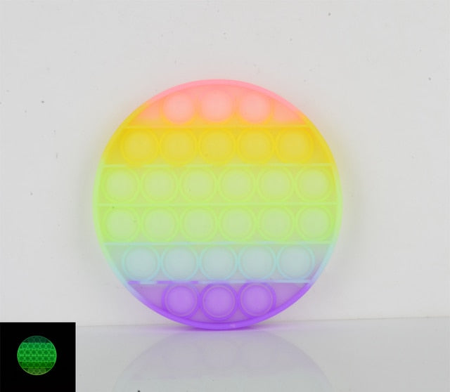 2021 New Glow Fluorescence Push Bubble toy Adult Stress Relief bubble Toy Antistress Soft Gift Anti Stress Box BUBBLEFIDGET TOY