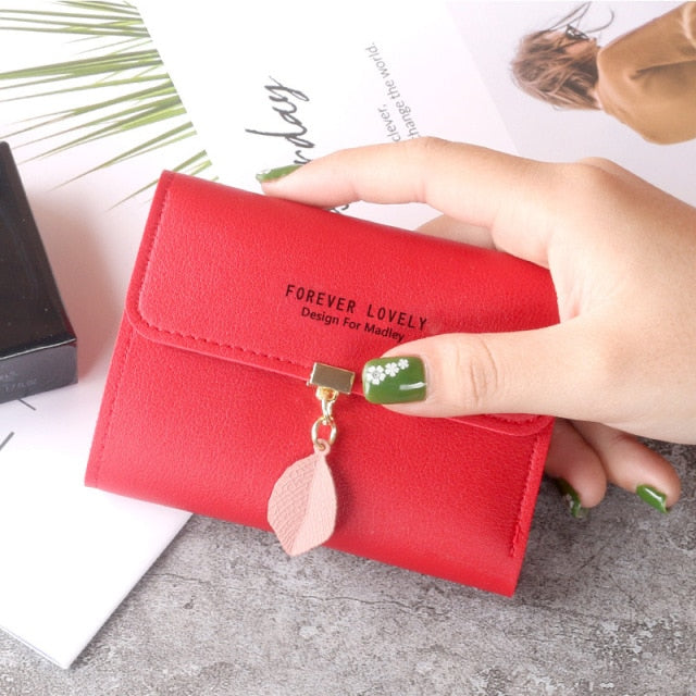 Korean Short MINI Wallet Female Spring New Arrival Pendant Thin Wallet Card Holder Small Fresh Student Buckle Coin Purse