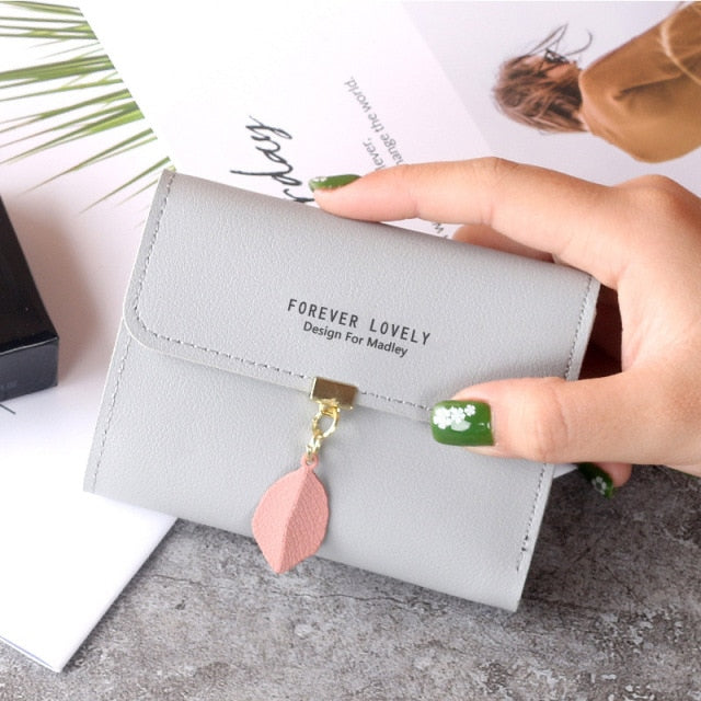 Korean Short MINI Wallet Female Spring New Arrival Pendant Thin Wallet Card Holder Small Fresh Student Buckle Coin Purse