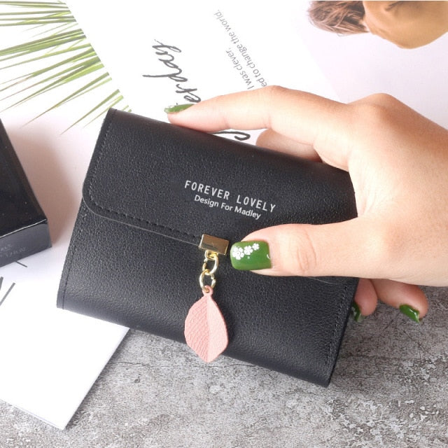 Korean Short MINI Wallet Female Spring New Arrival Pendant Thin Wallet Card Holder Small Fresh Student Buckle Coin Purse