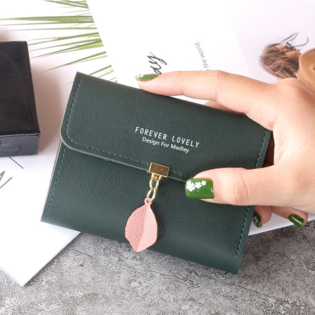 Korean Short MINI Wallet Female Spring New Arrival Pendant Thin Wallet Card Holder Small Fresh Student Buckle Coin Purse