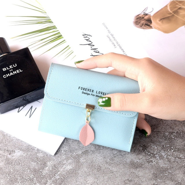 Korean Short MINI Wallet Female Spring New Arrival Pendant Thin Wallet Card Holder Small Fresh Student Buckle Coin Purse