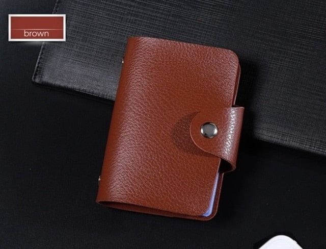 2021 New PU Leather Function 24 Bits Card Case Business Card Holder Men Women Credit Passport Card Bag ID Passport Card Wallet