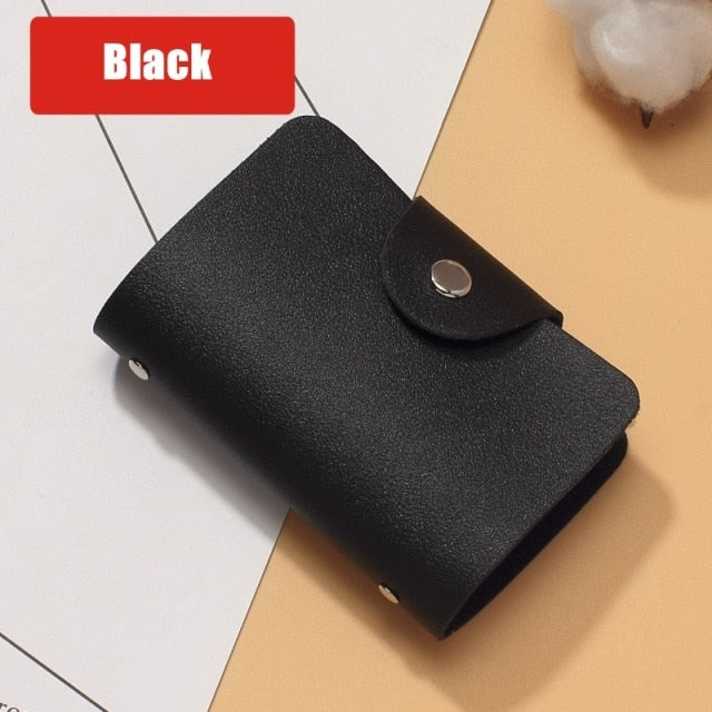 2021 New PU Leather Function 24 Bits Card Case Business Card Holder Men Women Credit Passport Card Bag ID Passport Card Wallet