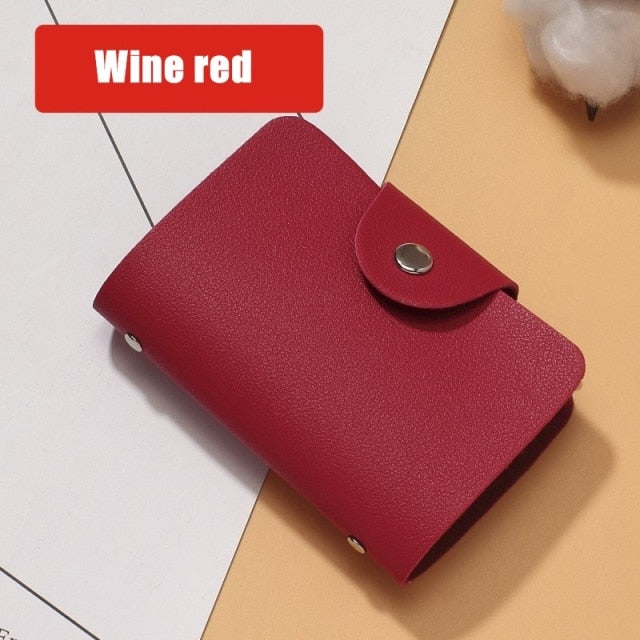 2021 New PU Leather Function 24 Bits Card Case Business Card Holder Men Women Credit Passport Card Bag ID Passport Card Wallet