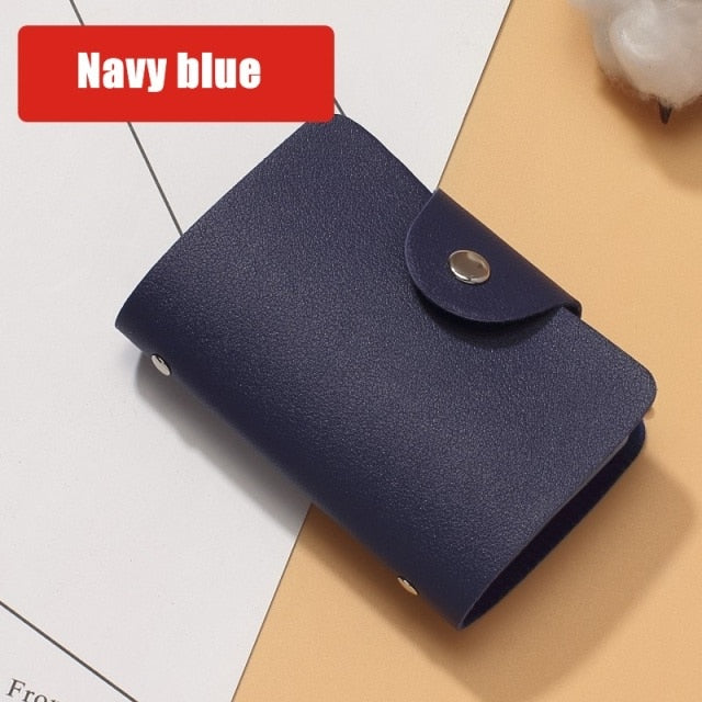 2021 New PU Leather Function 24 Bits Card Case Business Card Holder Men Women Credit Passport Card Bag ID Passport Card Wallet