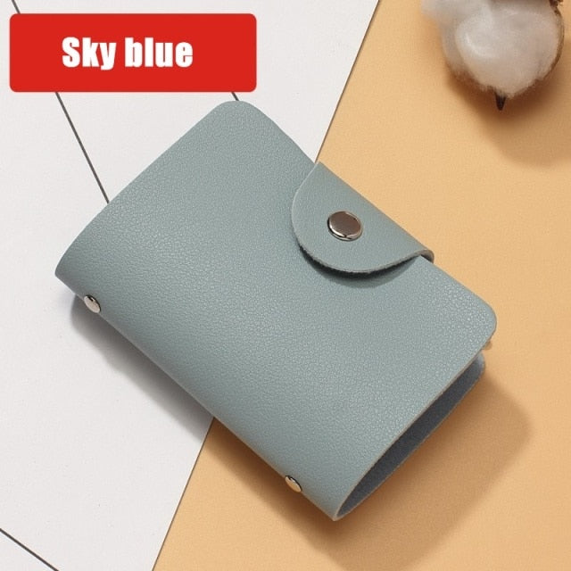 2021 New PU Leather Function 24 Bits Card Case Business Card Holder Men Women Credit Passport Card Bag ID Passport Card Wallet