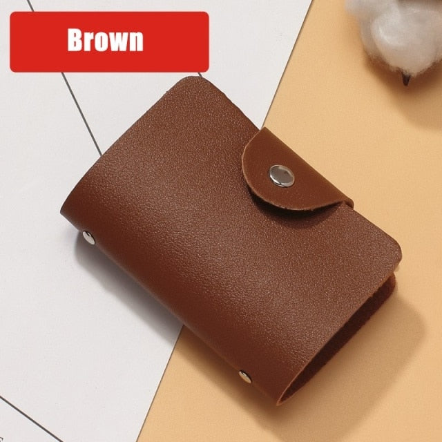 2021 New PU Leather Function 24 Bits Card Case Business Card Holder Men Women Credit Passport Card Bag ID Passport Card Wallet