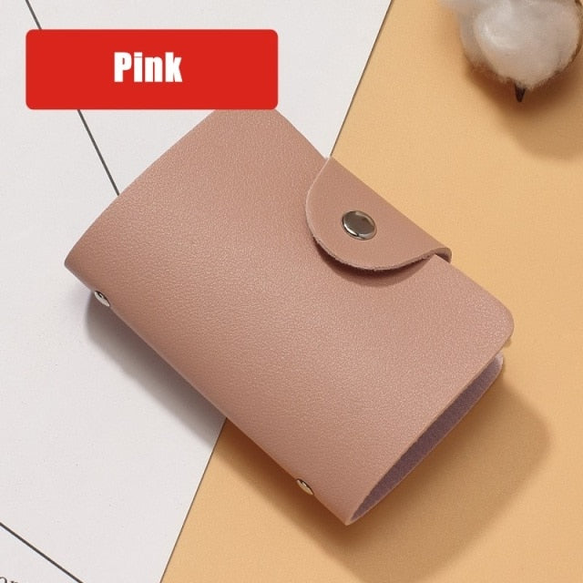 2021 New PU Leather Function 24 Bits Card Case Business Card Holder Men Women Credit Passport Card Bag ID Passport Card Wallet