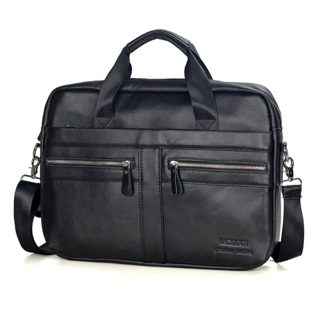 Men Genuine Leather Handbags Casual Leather Laptop Bags Male Business Travel Messenger Bags Men's Crossbody Shoulder Bag