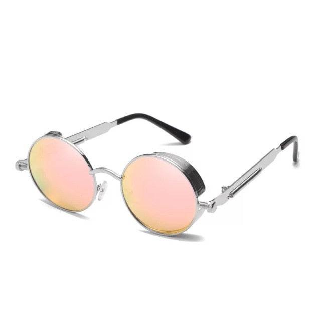 Classic Gothic Steampunk Sunglasses Luxury Brand Designer High Quality Men and Women Retro Round Metal Frame Sunglasses UV400