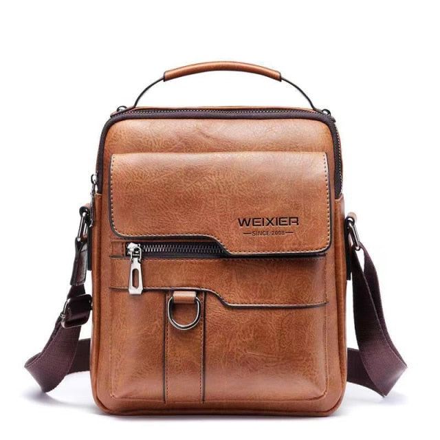 Brand Men Shoulder Bag for 10.4 Inches Ipad PU Leather Business Men Messenger Bags Large Man Crossbody Bag Waterproof Travel Bag