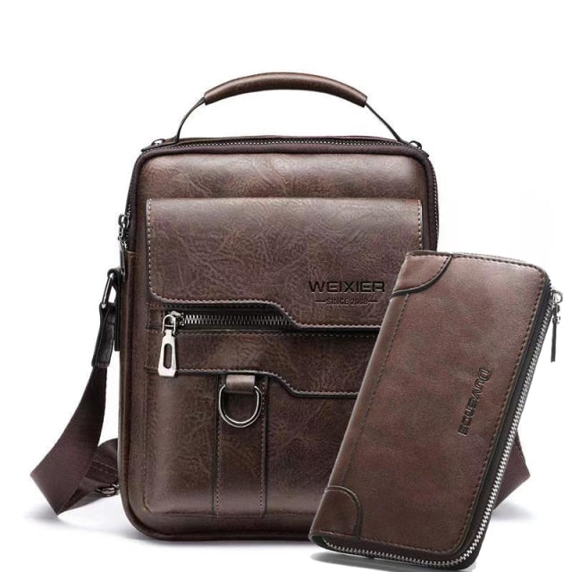 Brand Men Shoulder Bag for 10.4 Inches Ipad PU Leather Business Men Messenger Bags Large Man Crossbody Bag Waterproof Travel Bag