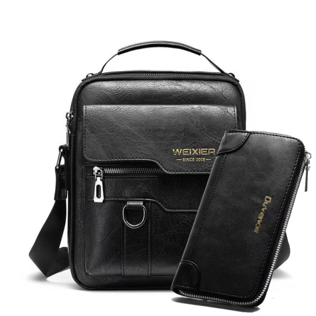 Brand Men Shoulder Bag for 10.4 Inches Ipad PU Leather Business Men Messenger Bags Large Man Crossbody Bag Waterproof Travel Bag