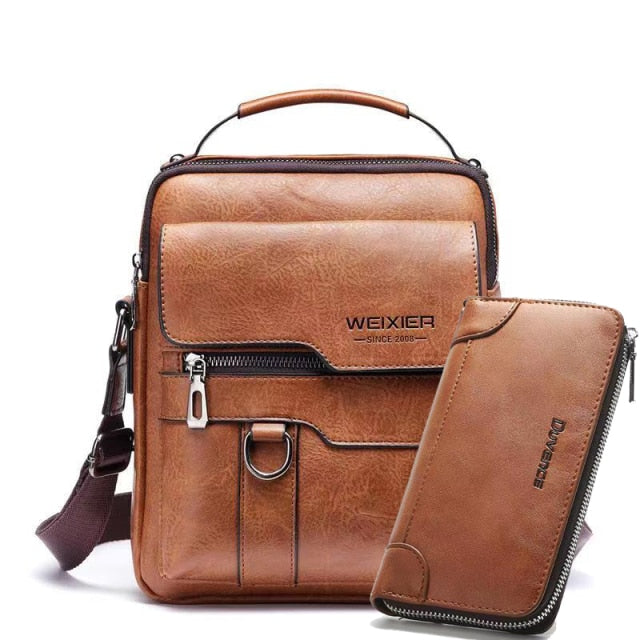 Brand Men Shoulder Bag for 10.4 Inches Ipad PU Leather Business Men Messenger Bags Large Man Crossbody Bag Waterproof Travel Bag