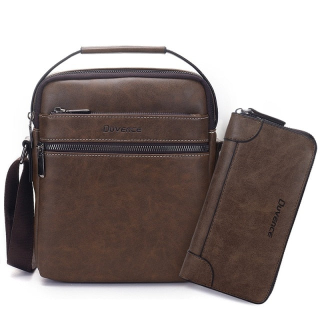 Brand Men Shoulder Bag for 10.4 Inches Ipad PU Leather Business Men Messenger Bags Large Man Crossbody Bag Waterproof Travel Bag