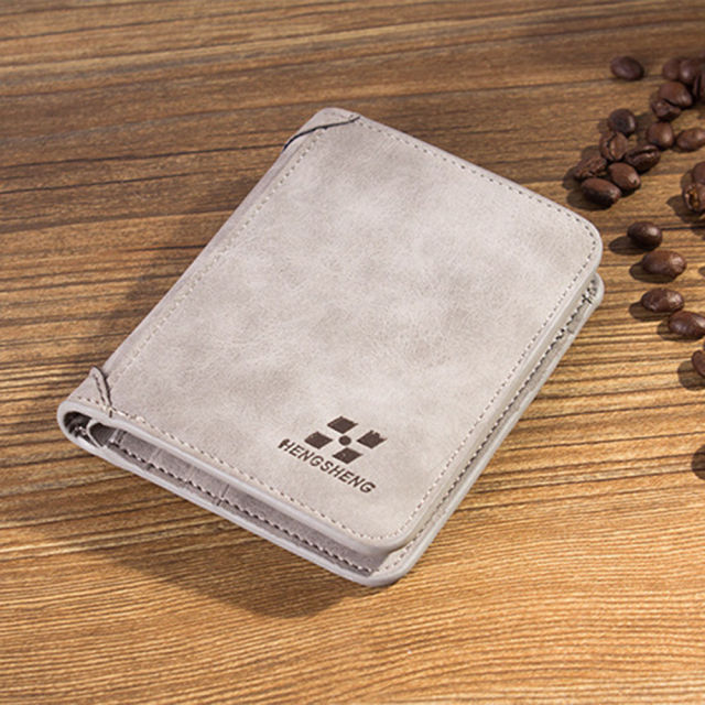 Men's Wallet Foldable Small Money Purses Leather Wallet Luxury Billfold Hipster Cowhide Credit Card/ID Holders