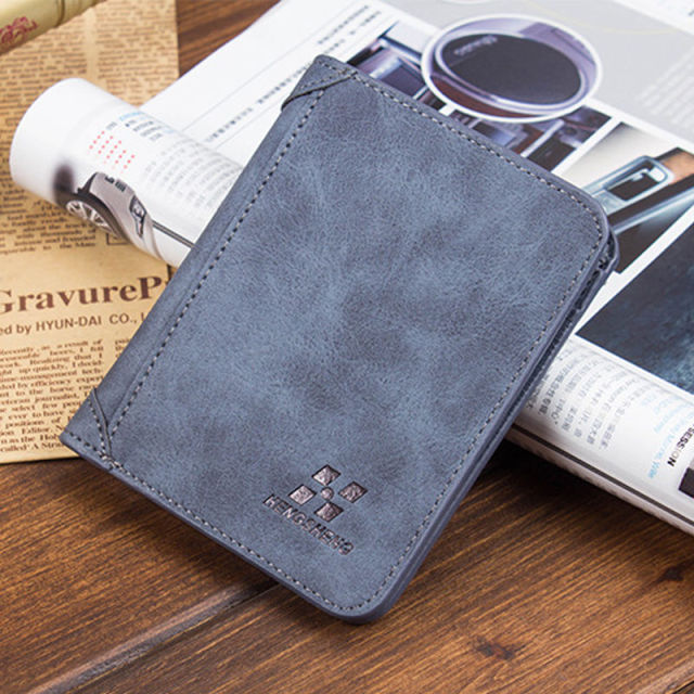 Men's Wallet Foldable Small Money Purses Leather Wallet Luxury Billfold Hipster Cowhide Credit Card/ID Holders