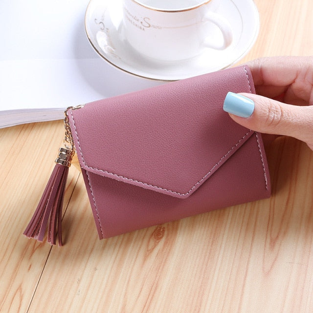 Mini Tassel Wallet Women Fashion Purse Female Short Mini Wallets Korean Students Lovely Purse Female Small Wallet for Women