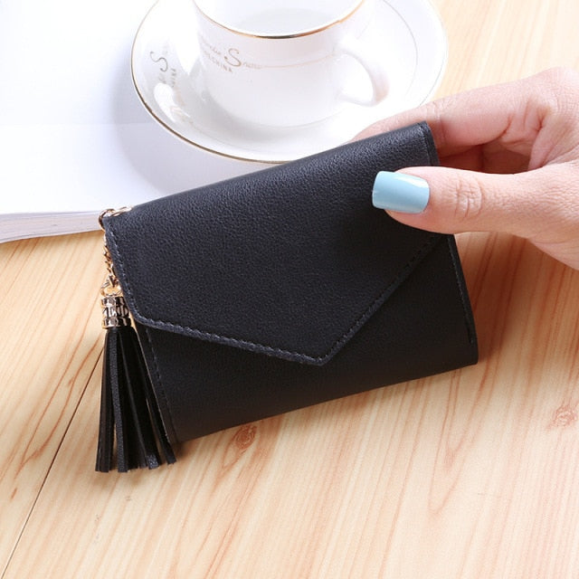 Mini Tassel Wallet Women Fashion Purse Female Short Mini Wallets Korean Students Lovely Purse Female Small Wallet for Women