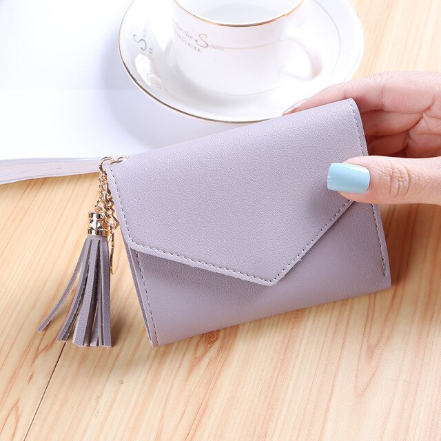 Mini Tassel Wallet Women Fashion Purse Female Short Mini Wallets Korean Students Lovely Purse Female Small Wallet for Women