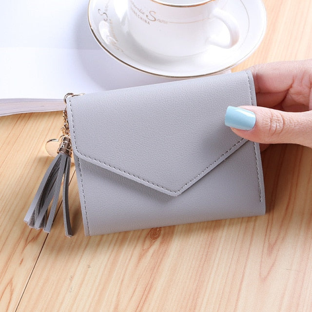 Mini Tassel Wallet Women Fashion Purse Female Short Mini Wallets Korean Students Lovely Purse Female Small Wallet for Women