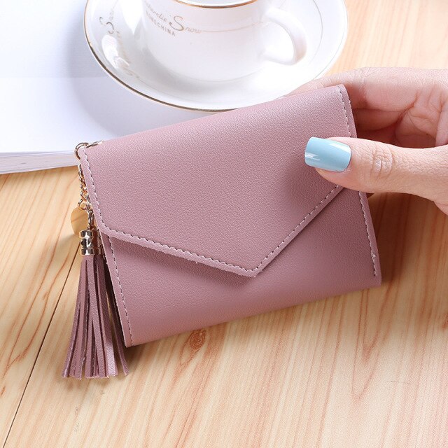 Mini Tassel Wallet Women Fashion Purse Female Short Mini Wallets Korean Students Lovely Purse Female Small Wallet for Women