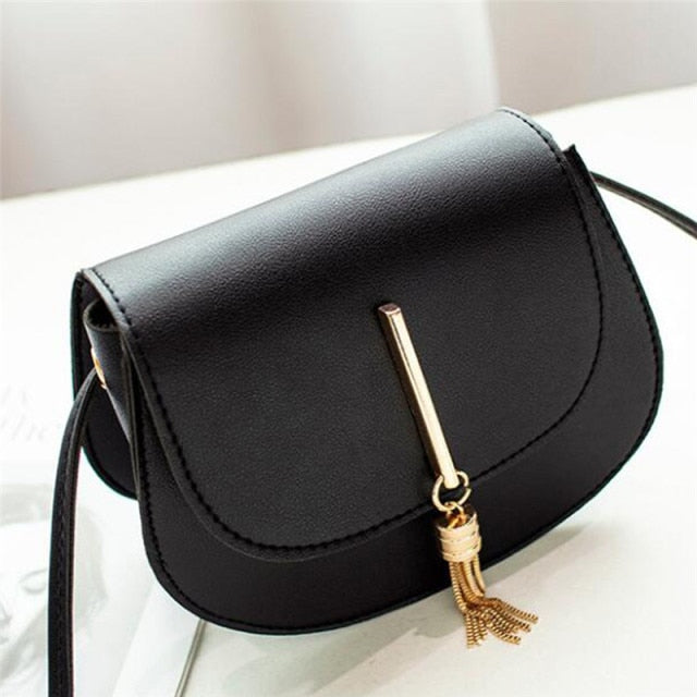 New Women Messenger Bags New PU Leather Handbag Inclined Shoulder Bag Women Crossbody Handbags Bag Ball Tassel Bolsa