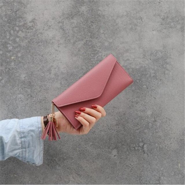 Women's Wallet Female Purses Tassel Coin Purse Card Holder Wallets Female Pu Leather Clutch Money  purse