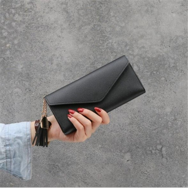 Women's Wallet Female Purses Tassel Coin Purse Card Holder Wallets Female Pu Leather Clutch Money  purse