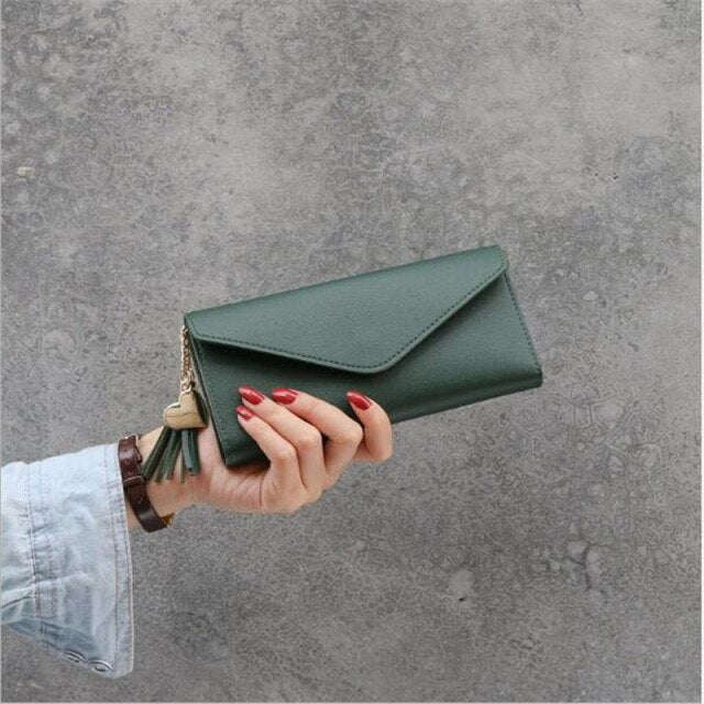 Women's Wallet Female Purses Tassel Coin Purse Card Holder Wallets Female Pu Leather Clutch Money  purse